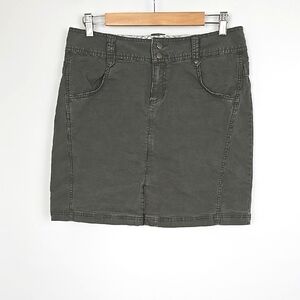 Columbia Women's Stretch Cotton Canvas Chino Outdoor Hiking Skirt Stone Green 10